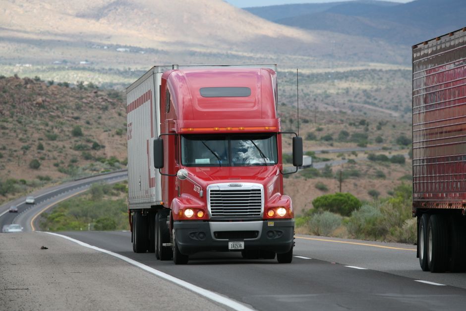 Freight truck on a highway